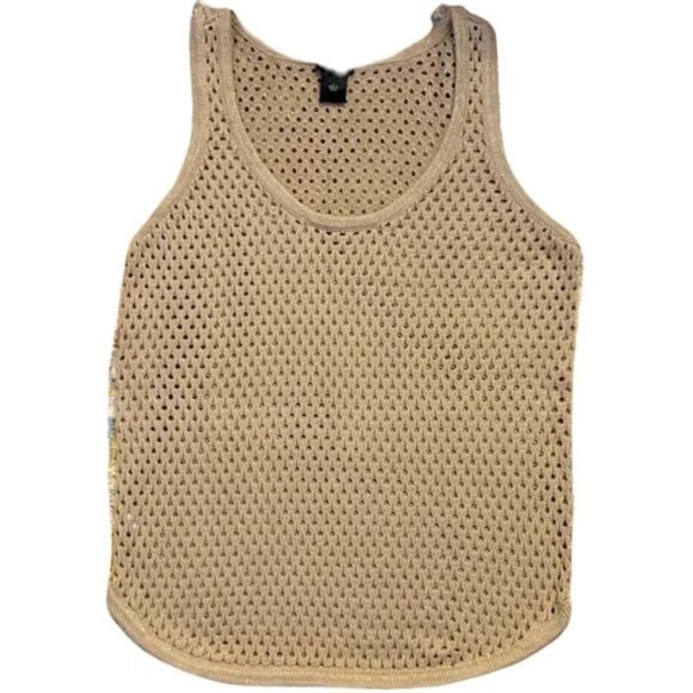 Ann Taylor Sweater Sleeveless Open Knit Scoop‎ Neck XS